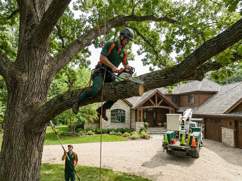 Tree Pruning and Crown Reduction in Chenequa, Wi